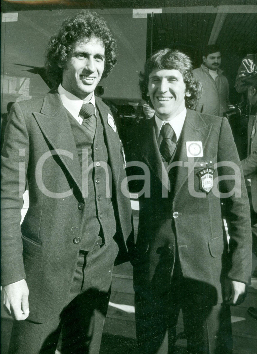 Fotografia d epoca originale 1978 BRASILE Calcio MONDIALI Calciatori ZICO e Roberto Fotografia 1