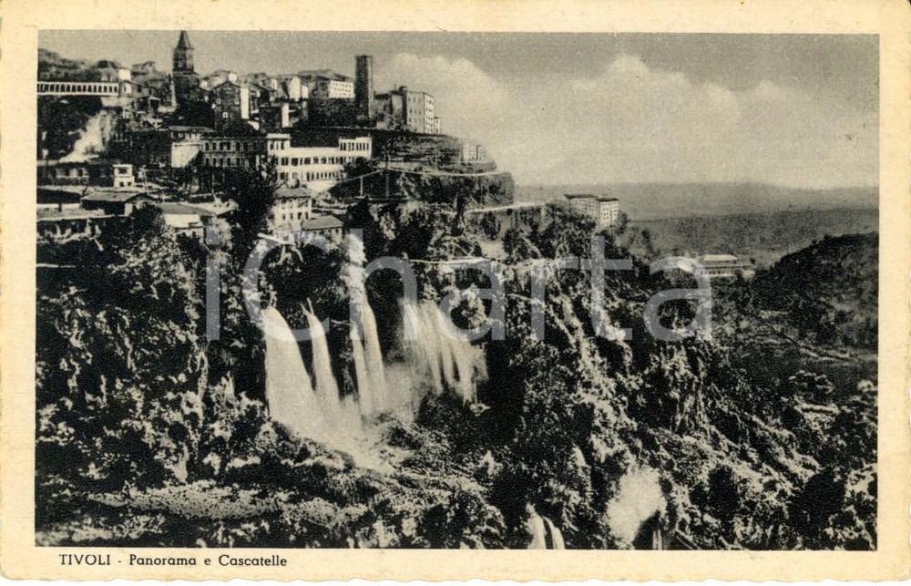 Cartolina originale da collezione 1939 TIVOLI RM Panorama dell abitato con le cascatelle del fiume ANIENE FP VG 1