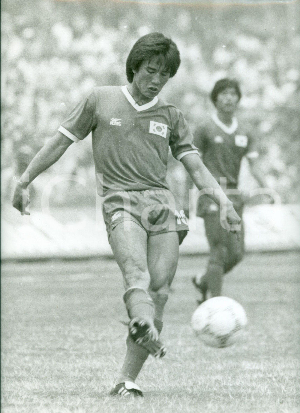Fotografia d epoca originale 1986 MESSICO Mondiali CALCIO Kim JOOSUNG Nazionale COREA SUD Foto 24 x 30 1