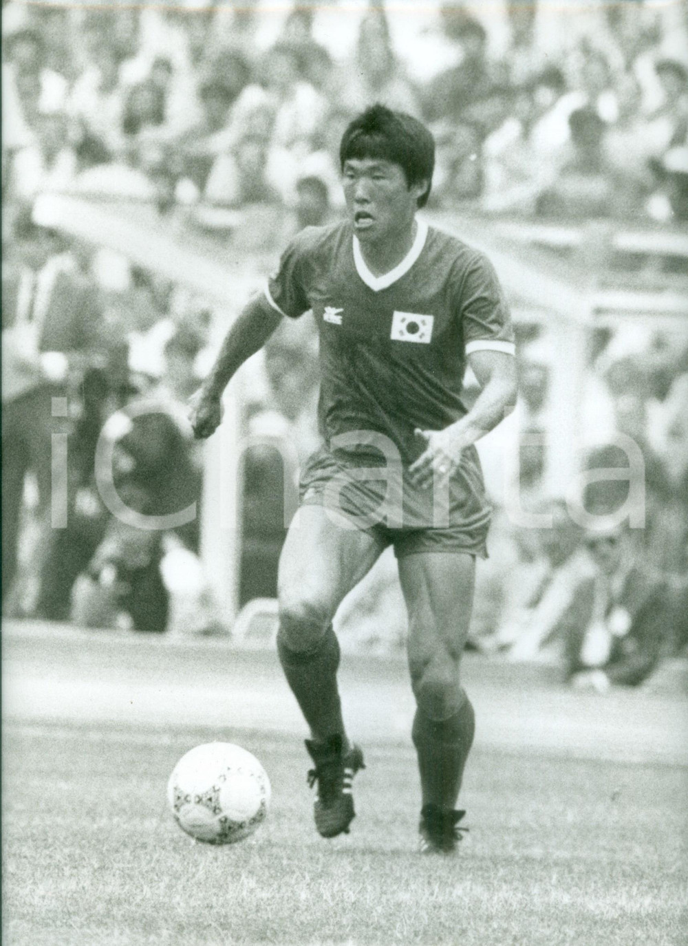 Fotografia d epoca originale 1986 MESSICO Mondiali CALCIO Cha BUMKUN Nazionale COREA SUD Foto 24 x 30 1