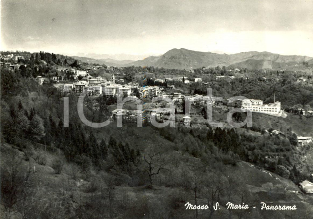 Cartolina originale da collezione 1958 MOSSO BI Veduta del paese e della VAL SESSERA Cartolina FG VG 1