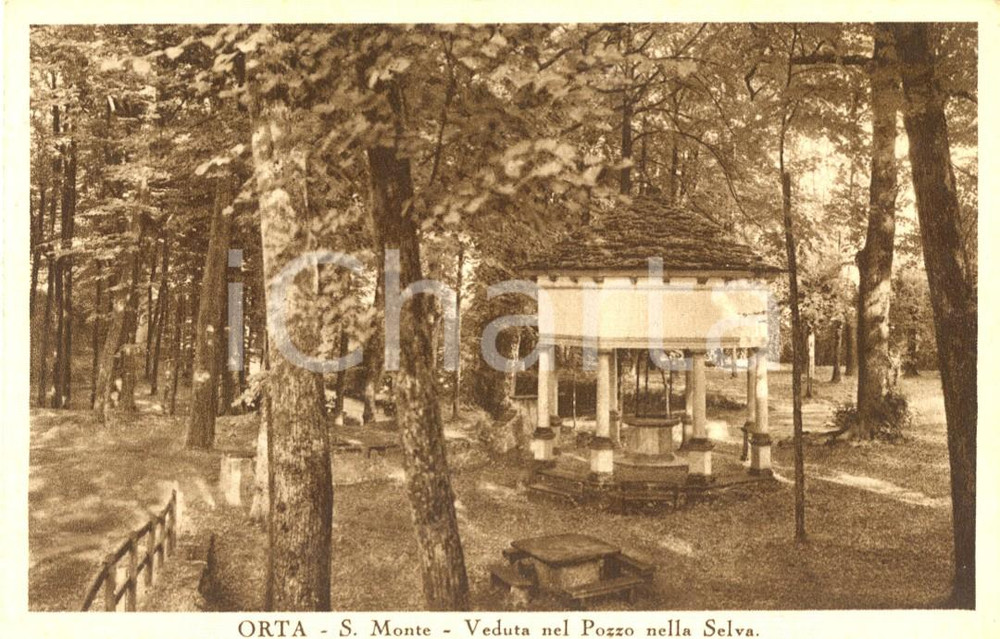 Cartolina originale da collezione 1930 ca ORTA SAN GIULIO NO Pozzo nella selva del SACRO MONTE  Cartolina FP NV 1