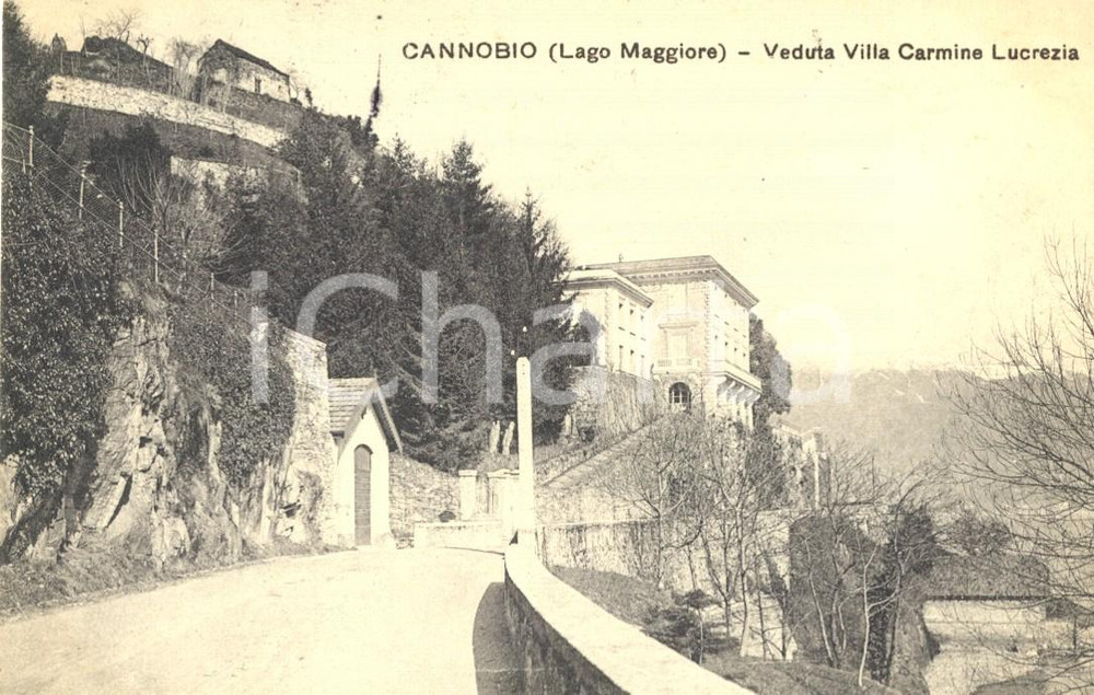 Cartolina originale da collezione 1913 CANNOBIO VB Veduta di villa CARMINE LUCREZIA Cartolina postale FP VG 1