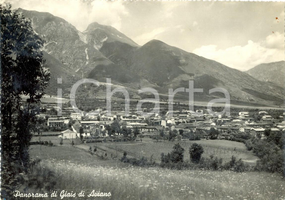 Cartolina originale da collezione 1956 AVIANO PN Panorama della valle e della frazione GIAIS Cartolina FG VG 1