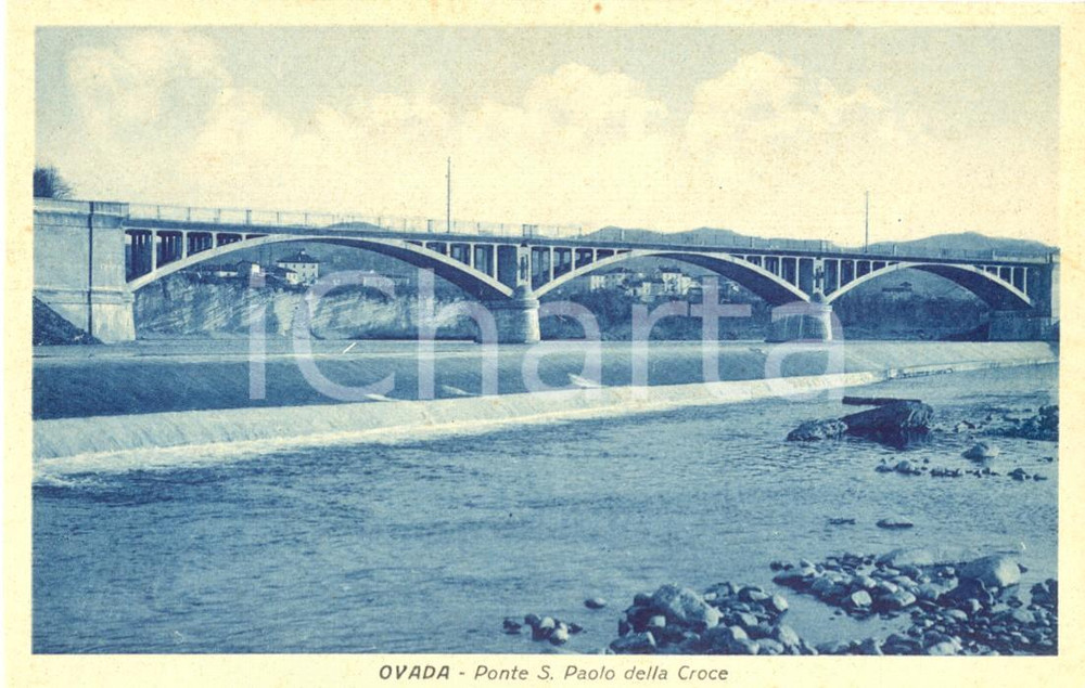 Cartolina originale da collezione 1930 ca OVADA AL Il ponte SAN PAOLO DELLA CROCE Cartolina ILLUSTRATA FP NV 1