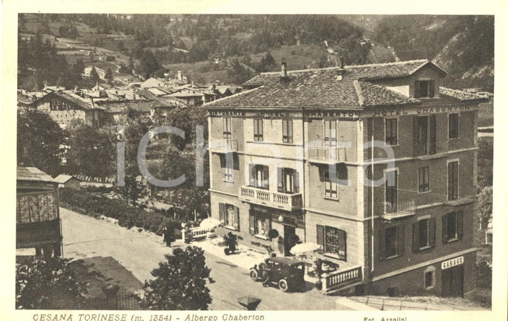Cartolina originale da collezione 1930 ca CESANA TORINESE TO Primo piano dell albergo CHABERTON Cartolina FP NV 1