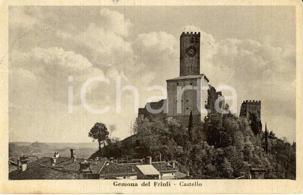 Cartolina originale da collezione 1940 GEMONA DEL FRIULI UD Veduta del castello Cartolina postale FP VG 1