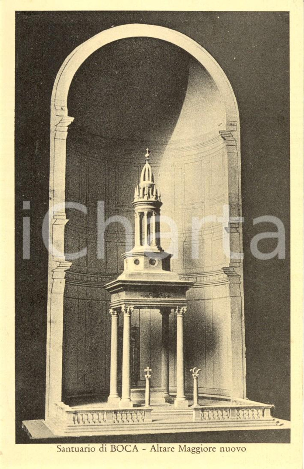 Cartolina originale da collezione 1959 BOCA NO Modellino altare maggiore SANTISSIMO CROCEFISSO FOTO COEVA FP VG 1