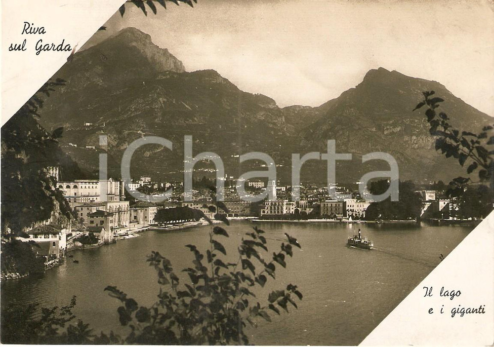 Cartolina originale da collezione 1955 ca RIVA DEL GARDA TN Panorama lago verso i monti Cartolina ANIMATA FG NV 1
