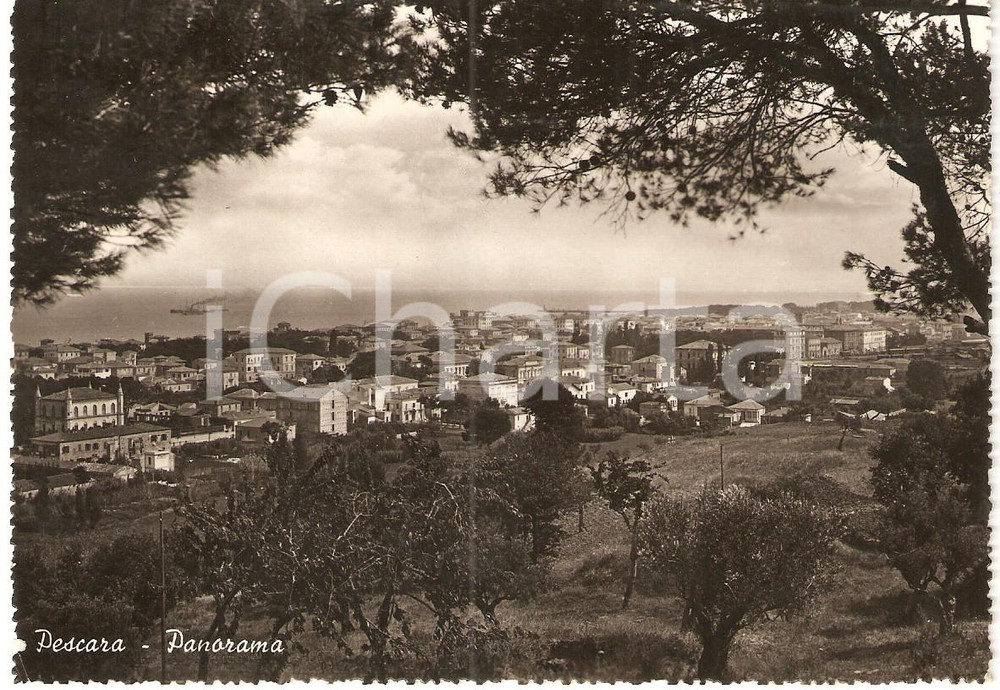 Cartolina originale da collezione 1951 PESCARA Panorama verso il mare Cartolina postale FG VG 1