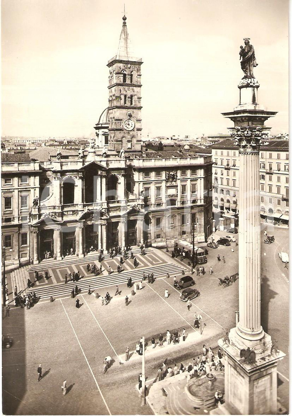 Cartolina originale da collezione 1950 ca ROMA Basilica SANTA MARIA MAGGIORE Cartolina postale ANIMATA FG NV 1