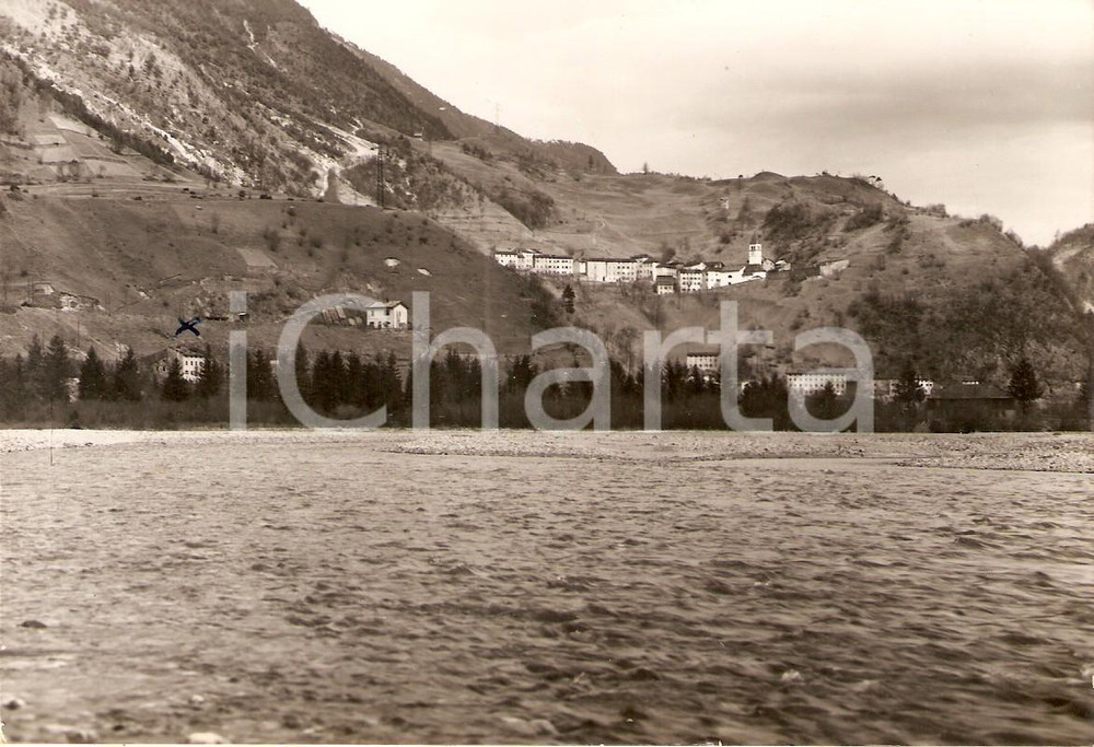 Cartolina originale da collezione 1952 OSPITALE DI CADORE BL Panorama dal fiume PIAVE Cartolina postale FG VG 1