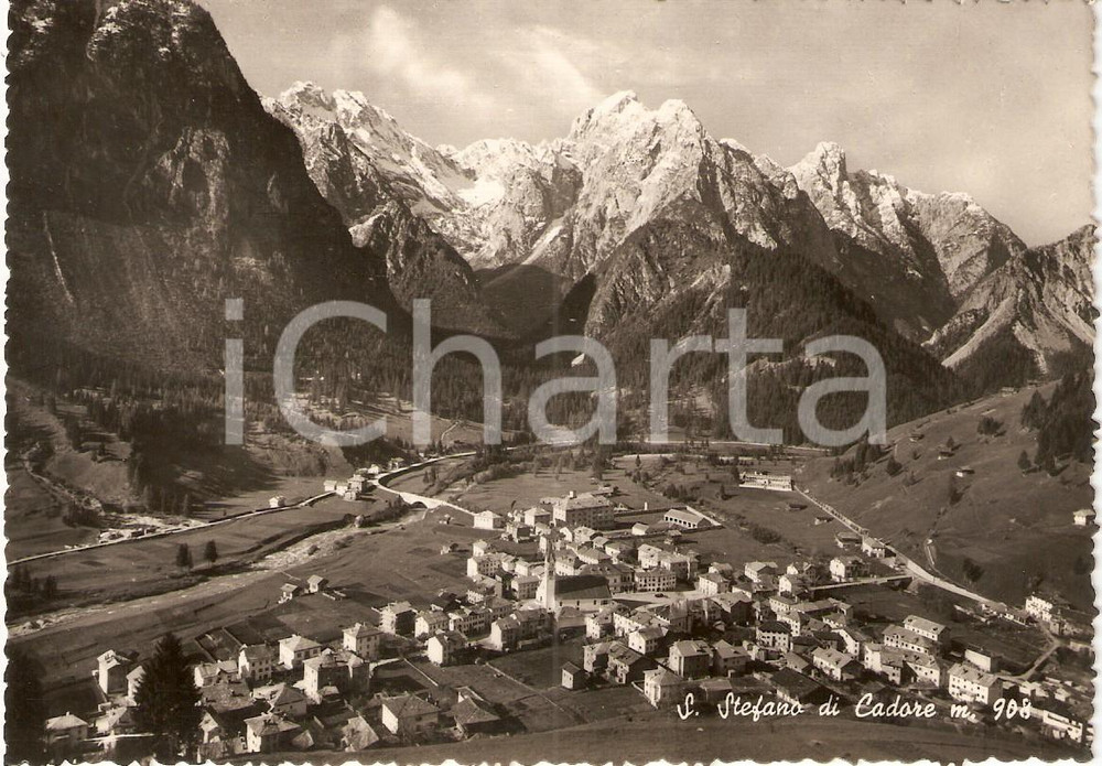 Cartolina originale da collezione 1950 ca SANTO STEFANO DI CADORE BL Veduta panoramica paese Cartolina FG NV 1
