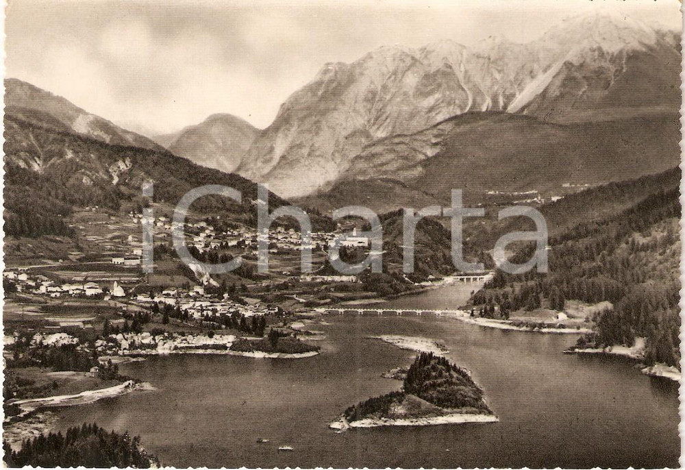 Cartolina originale da collezione 1952 PIEVE DI CADORE BL Panorama DOLOMITI con lago Cartolina postale FG VG 1