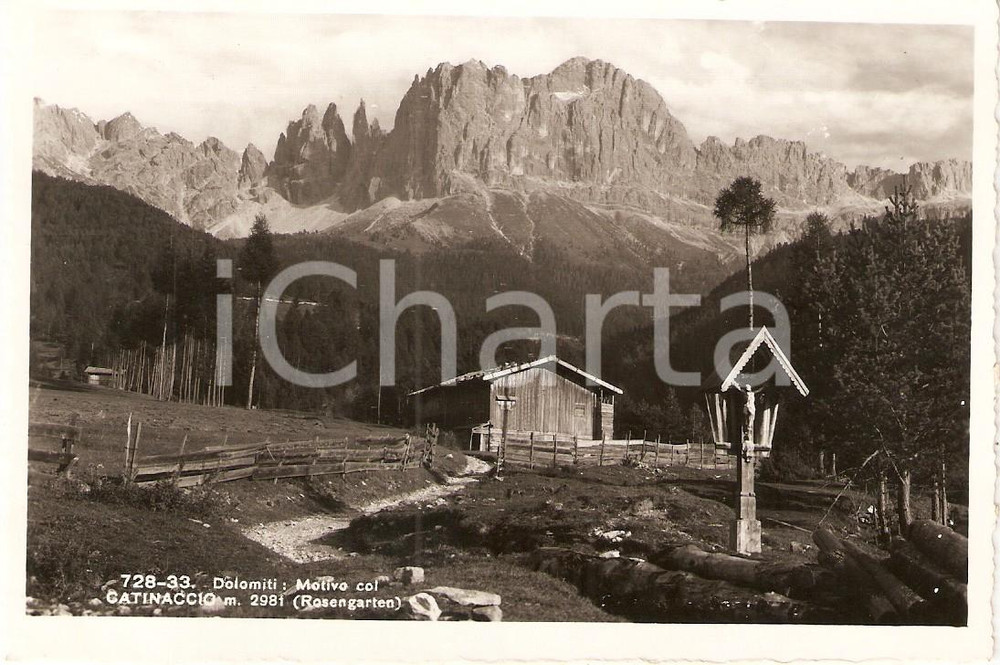 Cartolina originale da collezione 1960 ca BOLZANO Panorama DOLOMITI con il CATINACCIO Cartolina postale FP NV 1