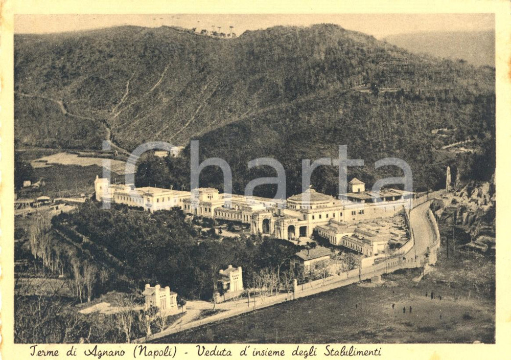 Cartolina originale da collezione 1954 NAPOLI Veduta d insieme degli stabilimenti delle terme di AGNANO FG VG 1