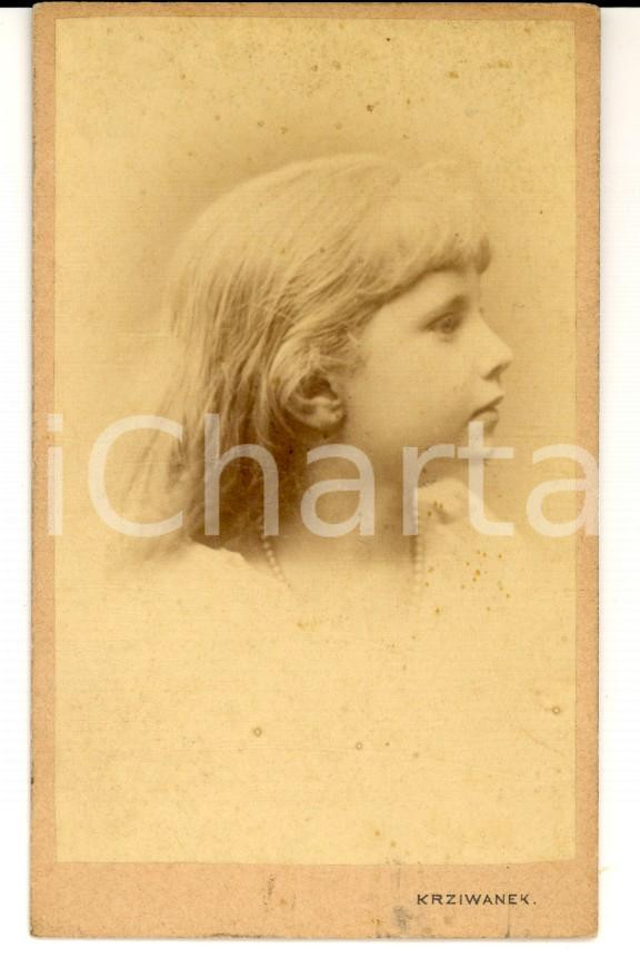 Fotografia d epoca originale 1880 WIEN Ritratto di Frances STRACKEY bambina Fotografia KRZIWANEK 1