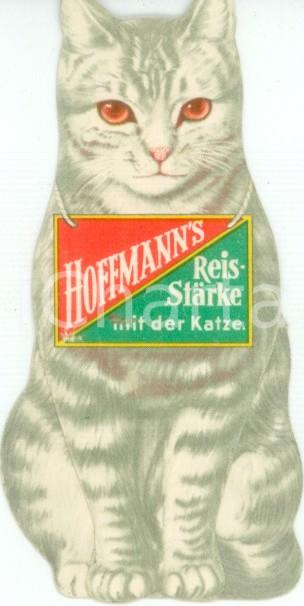 Materiale pubblicitario d’epoca 1940 ca HOFFMANN S ReisStÃ¤rke mit der Katze Segnalibro pubblicitario con gatto 1