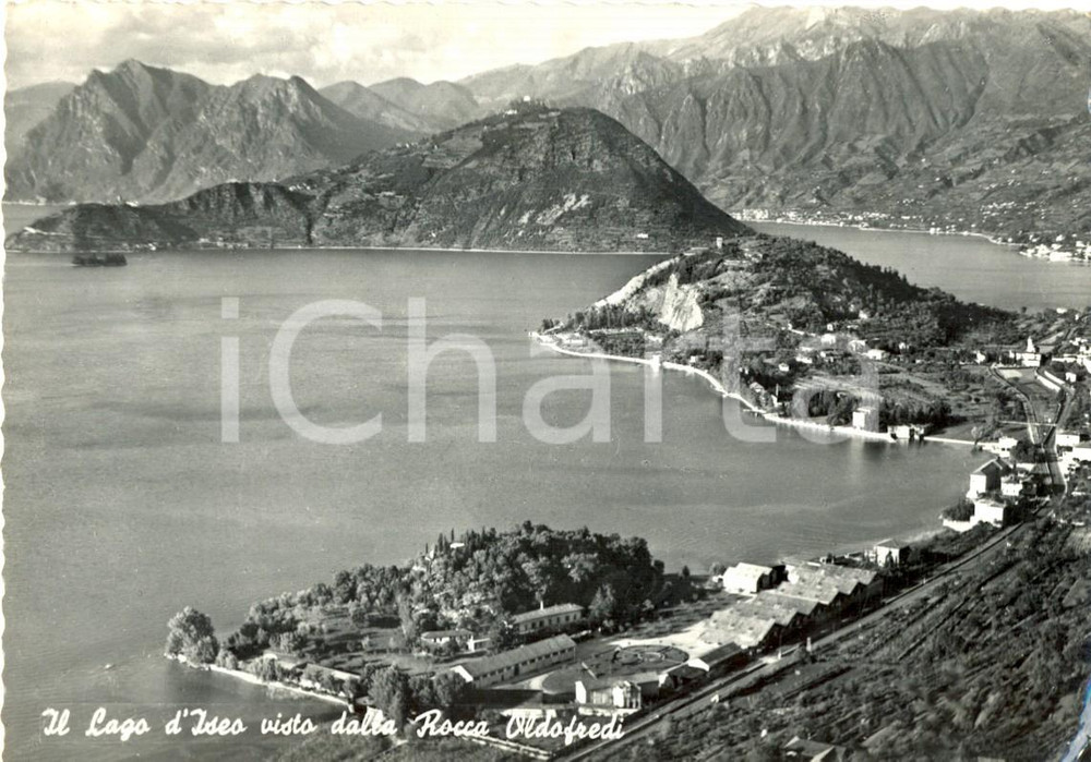 Cartolina originale da collezione 1961 MONTE ISOLA BS Lago d ISEO visto da ROCCA OLDOFREDI Cartolina FG VG 1