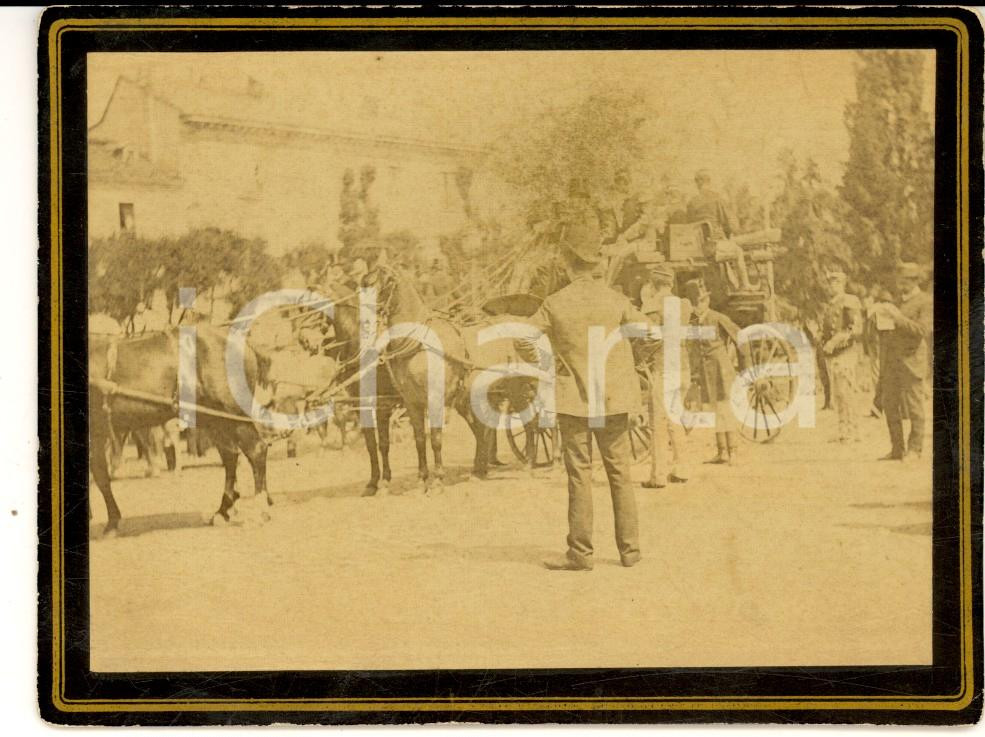 Fotografia d epoca originale 1900 ca AREA LOMBARDA Conte CASANOVA con la sua carrozza Foto 12x9 cm 1