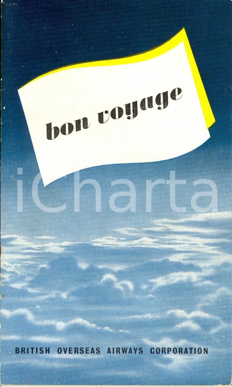 Materiale pubblicitario d’epoca 1955 ca LONDON UK Bon voyage Opuscolo BRITISH OVERSEAS AIRWAYS CORPORATION 1