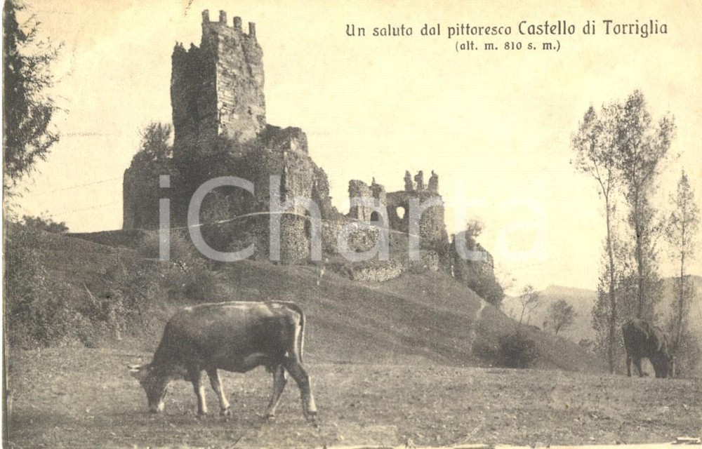 Cartolina originale da collezione 1925 TORRIGLIA GE I ruderi del castello MALASPINAFIESCHIDORIA FP VG 1