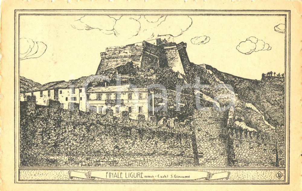 Cartolina originale da collezione 1959 FINALE LIGURE SV Castel SAN GIOVANNI Cartolina ILLUSTRATA FP VG 1