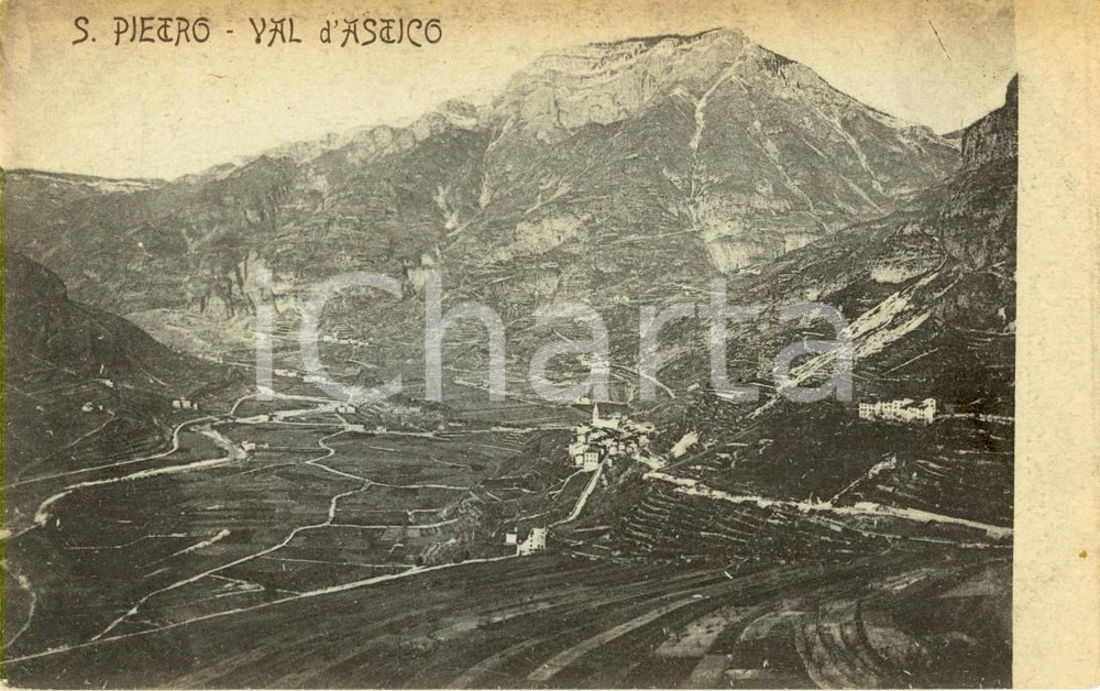 Cartolina originale da collezione 1910 ca VALDASTICO VI Veduta aerea della frazione SAN PIETRO Cartolina FP NV 1