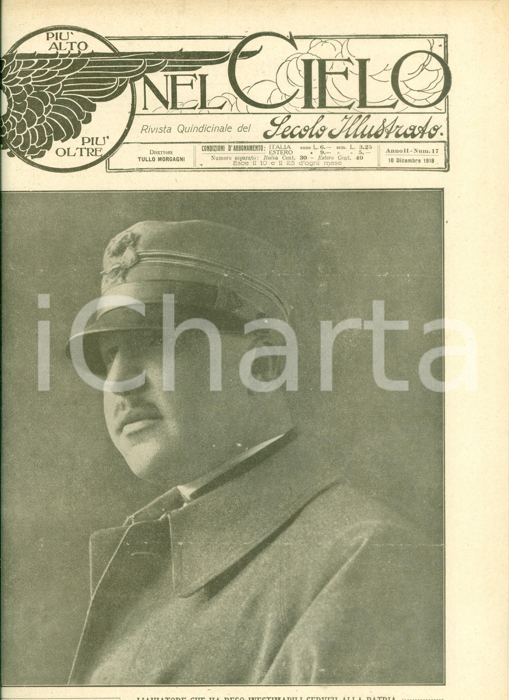 Giornale, rivista storica 1918 NEL CIELO Aeronautica Odissea del CA 4084 distrutto a POLA Illustrato 1