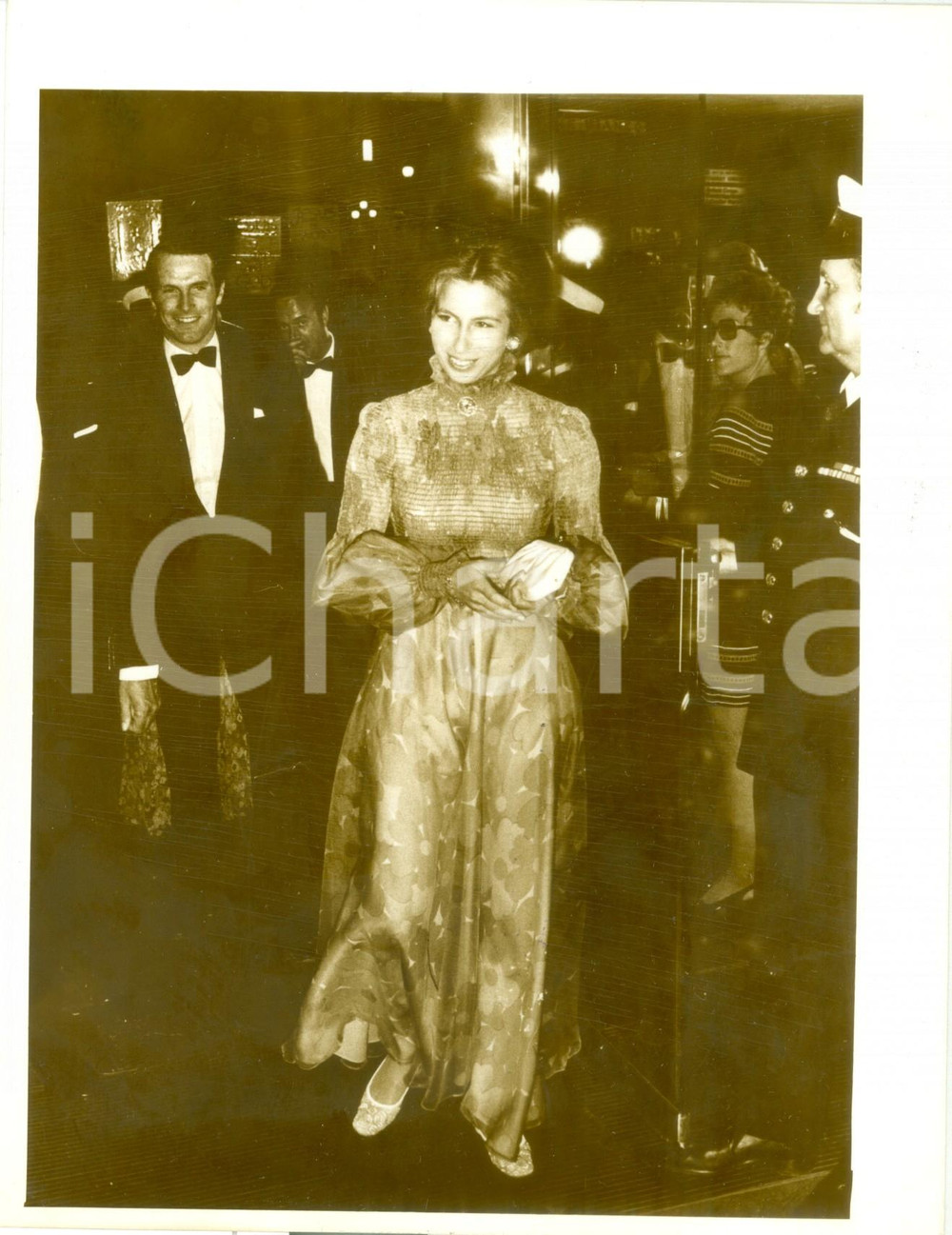 Fotografia d epoca originale 1973 LONDON Mark PHILLIPS Principessa Anna alla prima di Jesus Christ Superstar 1