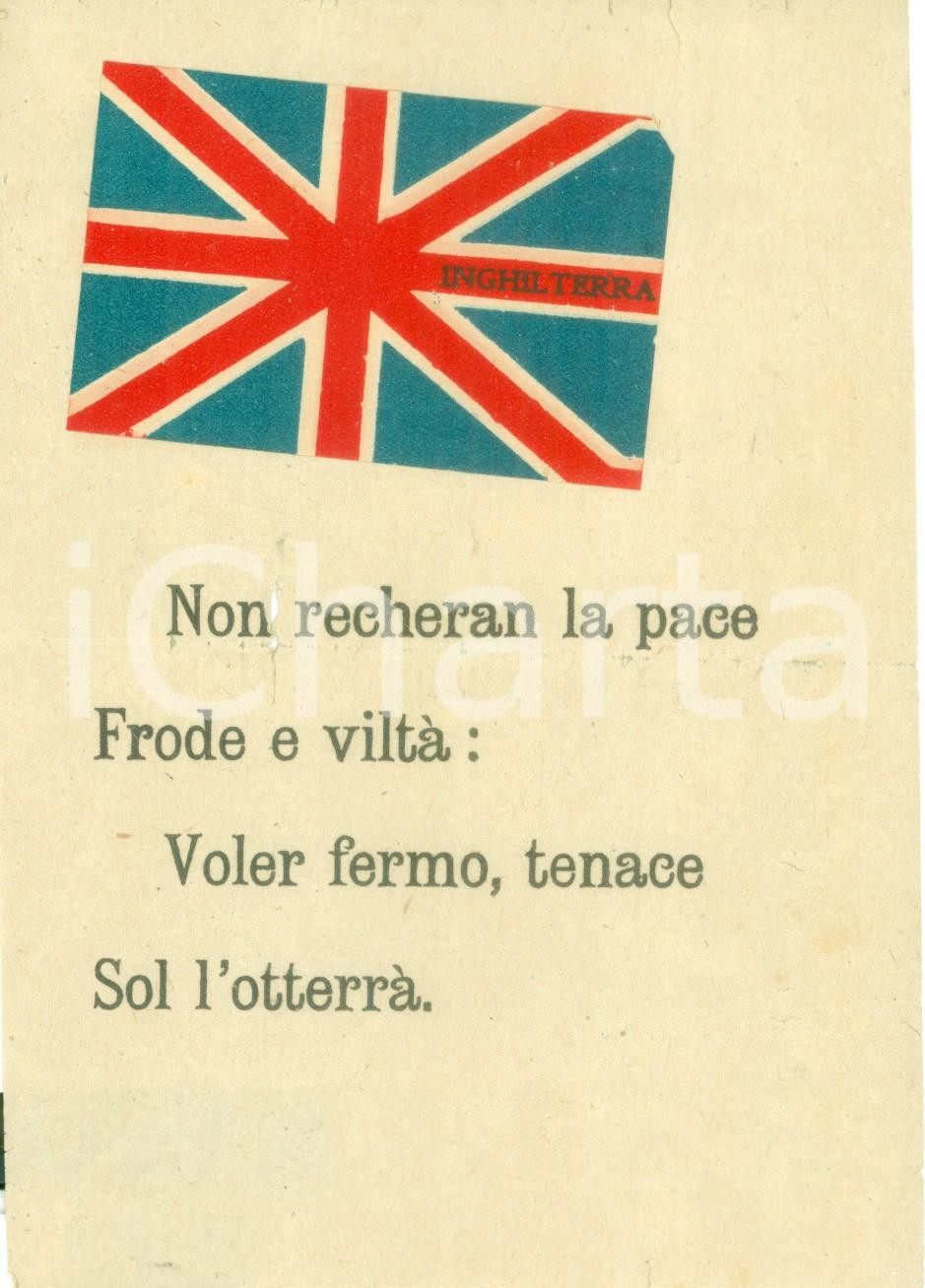 Documento originale, autentico 1918 PROPAGANDA WW1 FORZE BRITANNICHE Frode e viltÃ  non porteranno la pace 1