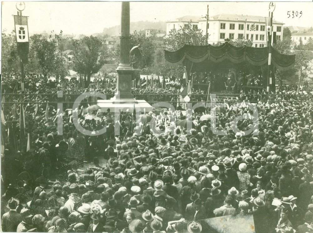 Documento originale, autentico 1930 ca TORINO RIVA DESTRA Umberto II all inaugurazione Colonna ai Caduti FOTO 1