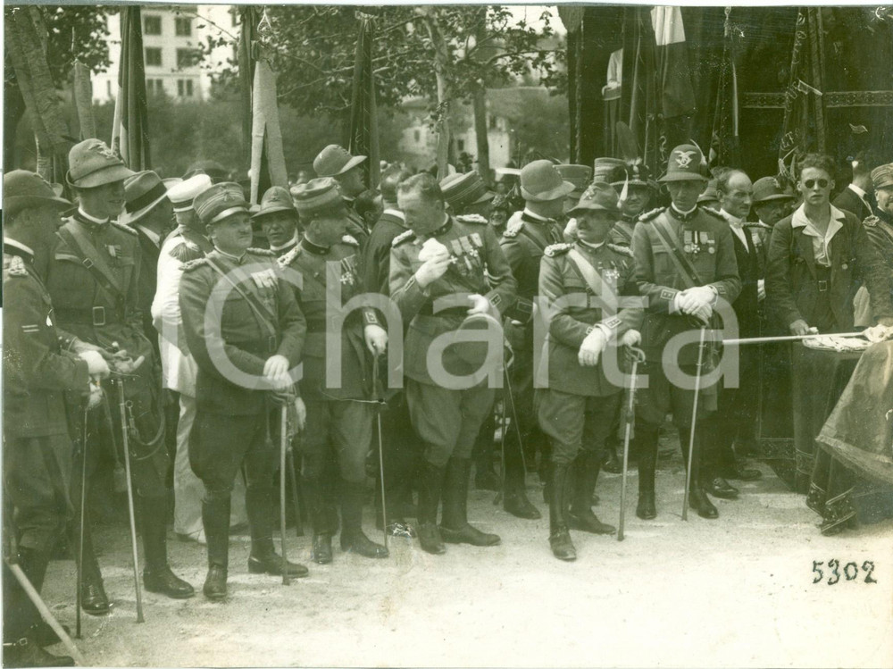 Documento originale, autentico 1930 ca TORINO RIVA DESTRA Ufficiali Esercito inaugurazione Colonna ai Caduti 1