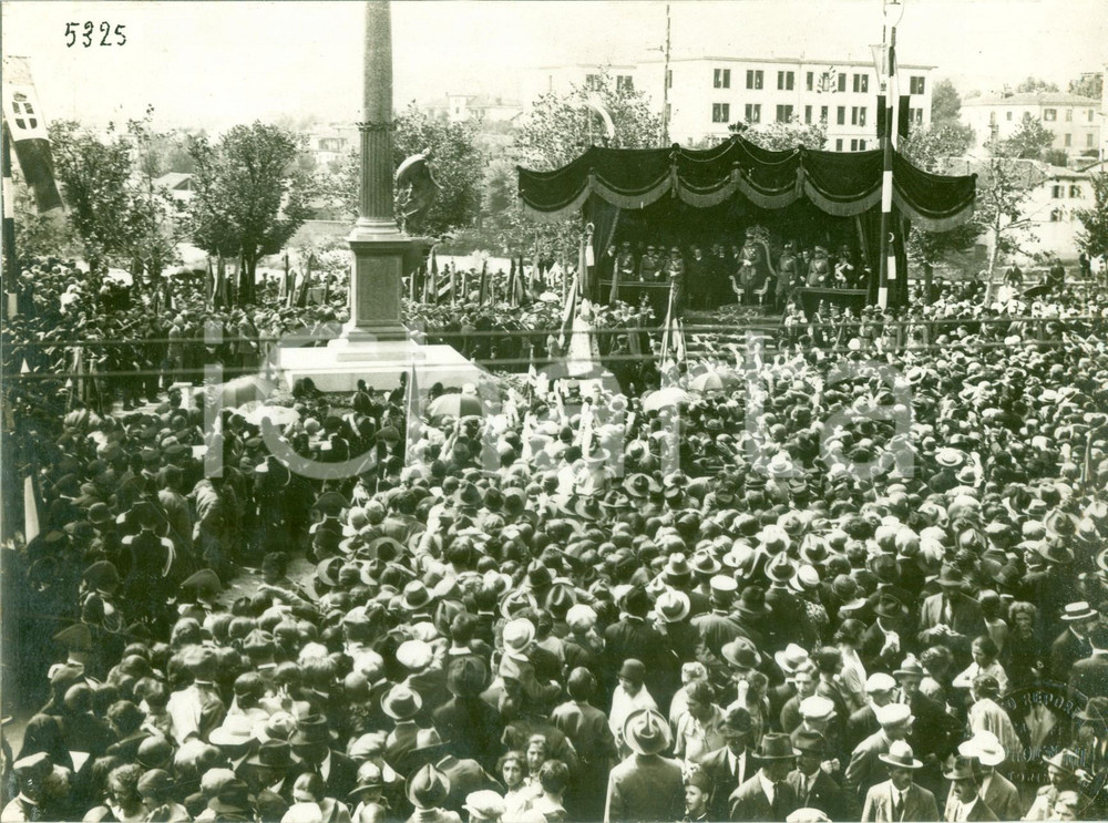 Documento originale, autentico 1930 ca TORINO RIVA DESTRA Umberto II inaugura Colonna ai caduti Fotografia 1