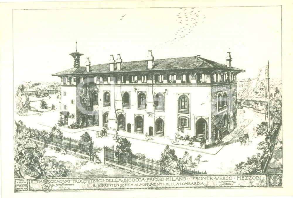 Oggetto da collezione cartaceo 1988 MILANO Auguri dalla PIRELLI illustrazione della BICOCCA Biglietto 1