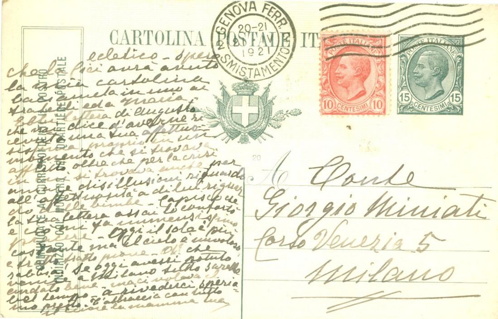 Autografo originale 1921 GENOVA Marchesa Augusta PLATTIS Per gustare l arte bisogna essere informati 1