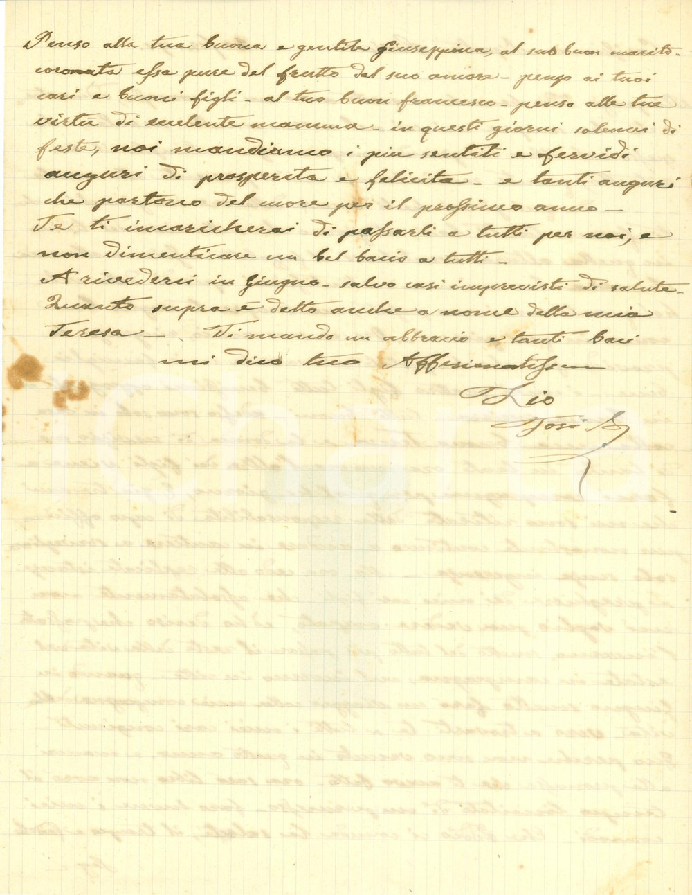 Autografo originale 1891 LIVORNO Patriota Antonio TOSI lascia il Cantiere ORLANDO Lettera AUTOGRAFA 1