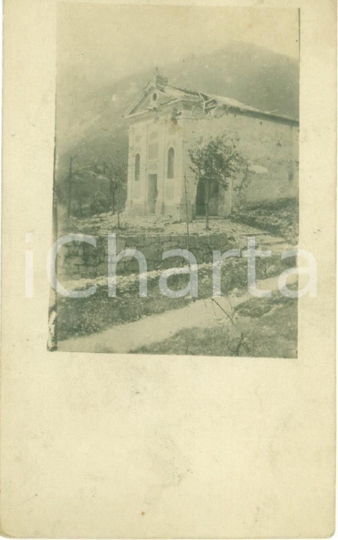 Fotografia d epoca originale 1917 FRONTE DEL PIAVE WW1 Chiesa di SAN ROCCO distrutta da bombe Fotocartolina 1