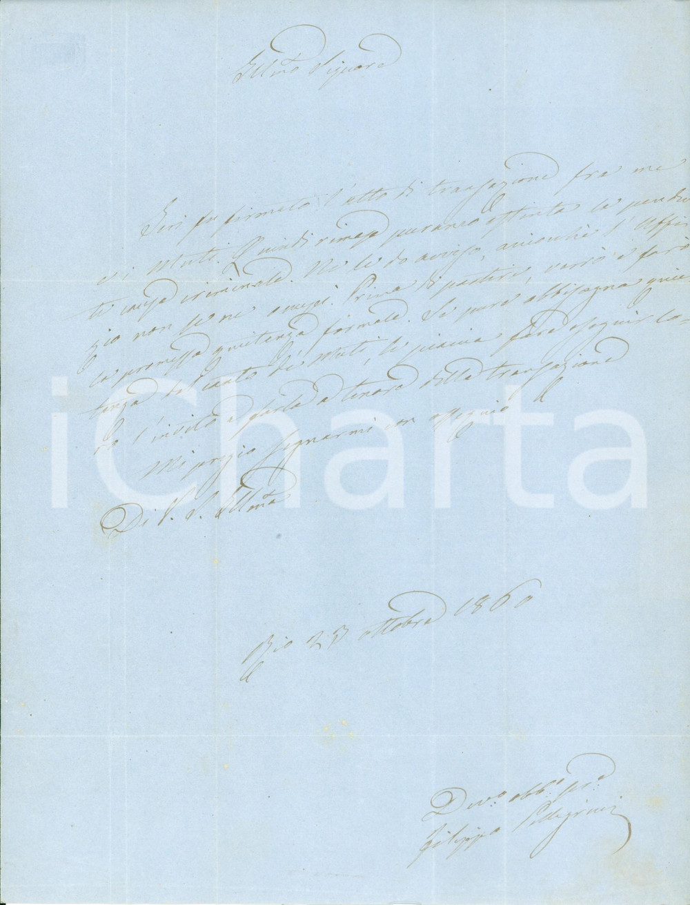 Documento originale, autentico 1860 RIO MARINA LI Filippo PELLEGRINI conclude causa criminale coi MUTI 1