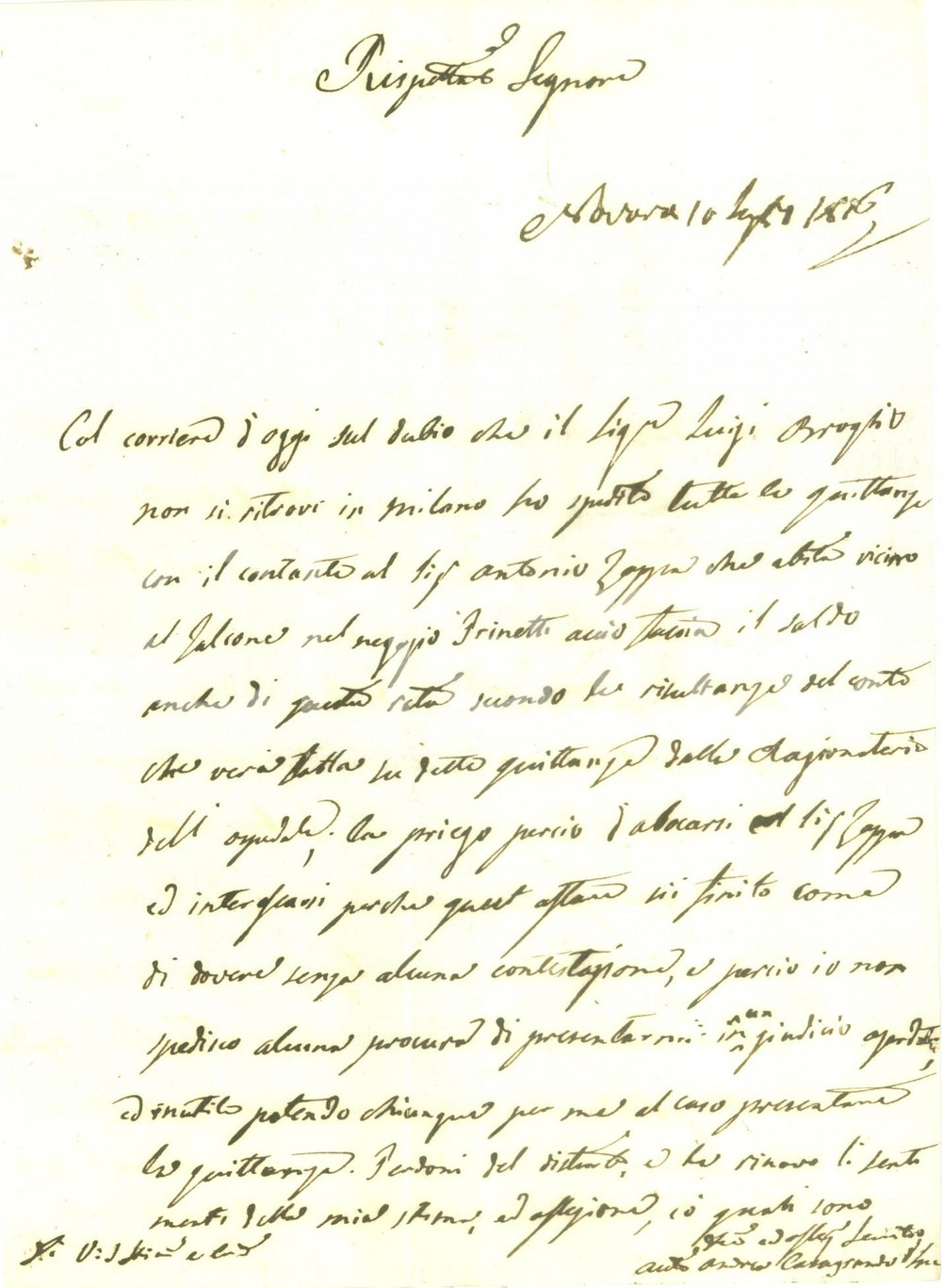 Documento originale, autentico 1816 NOVARA Avvocato Andrea CASAGRANDE vuole chiudere faccenda OSPEDALE MAGGIORE 1