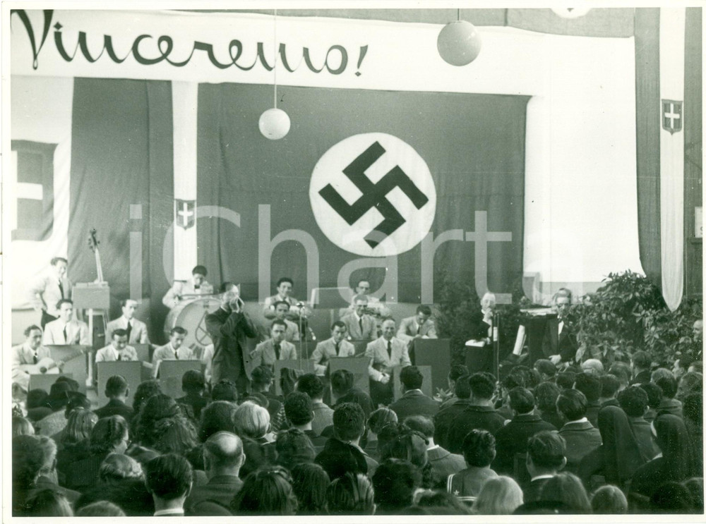Fotografia d epoca originale 1939 MILANO ? Concerto orchestra dell INIEX per celebrare PATTO D ACCIAIO Foto 1