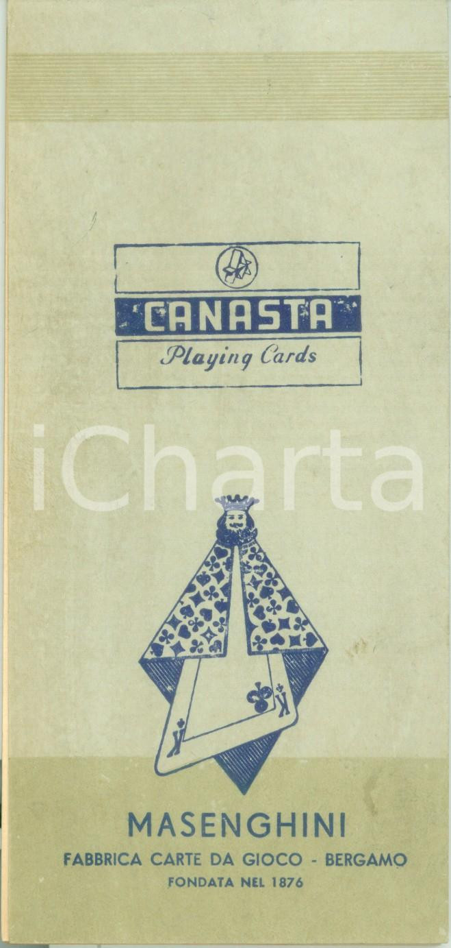 Oggetto da collezione cartaceo 1950 ca BERGAMO Fabbrica carte da gioco MASENGHINI Libretto segnapunti CANASTA 1
