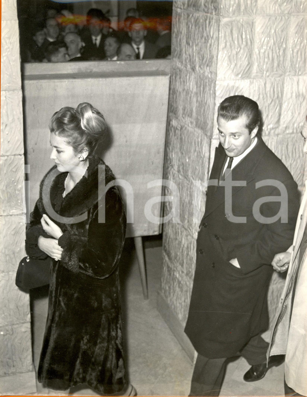 Fotografia d epoca originale 1960 ca ROMA Alberto di LIEGI e Paola RUFFO DI CALABRIA al Teatro Sistina Foto 1