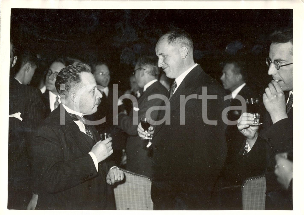 Fotografia d epoca originale 1935 PHALSBOURG Achille VILLEYDESMESERETS con delegato degli studenti tedeschi 1