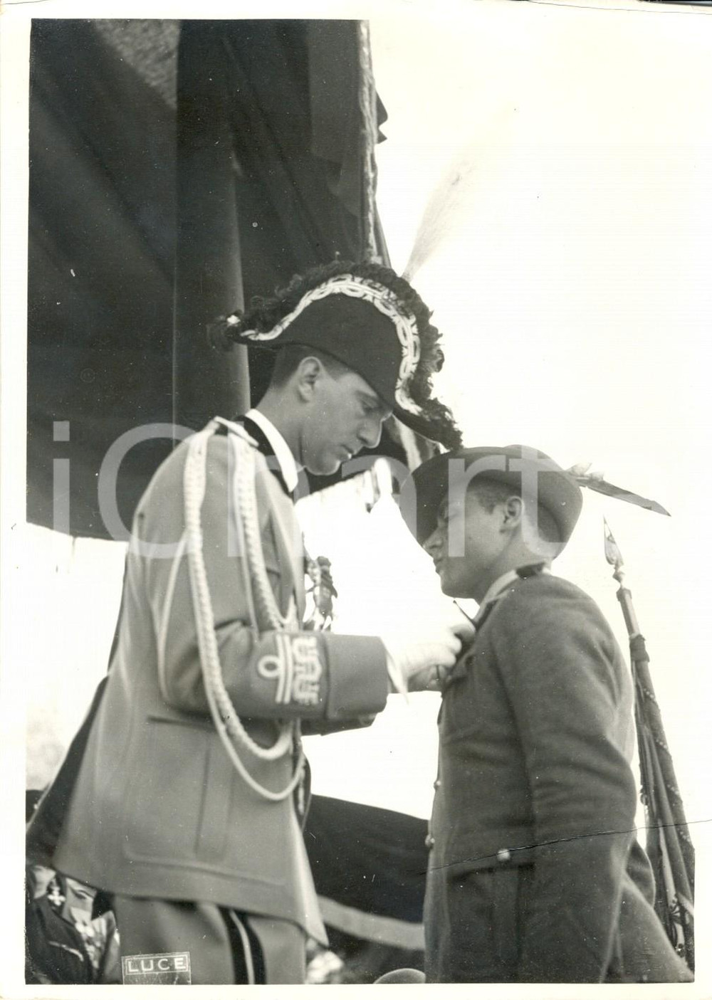 Fotografia d epoca originale 1934 ROMA Umberto II alla celebrazione delle festa della GUARDIA DI FINANZA 1