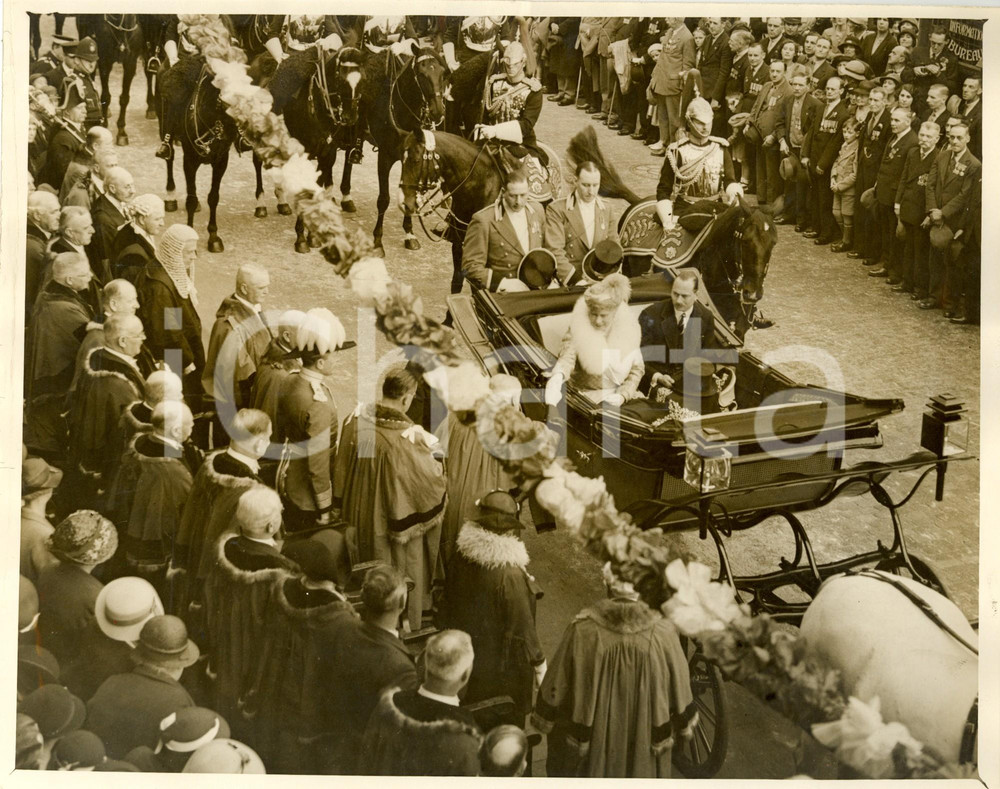 Fotografia d epoca originale 1935 WINDSOR UK Regina MARY e Henry di GLOUCESTER con Edoardo principe GALLES 1
