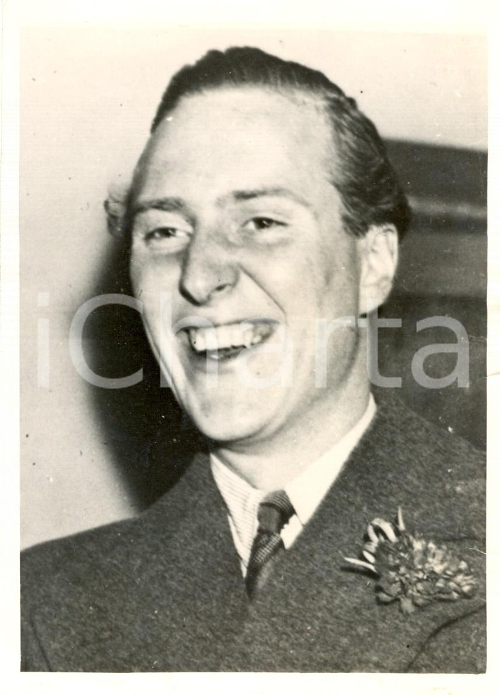 Fotografia d epoca originale 1937 STOCKHOLM Ritratto del principe Carlo BERNADOTTE di SVEZIA Fotografia 1