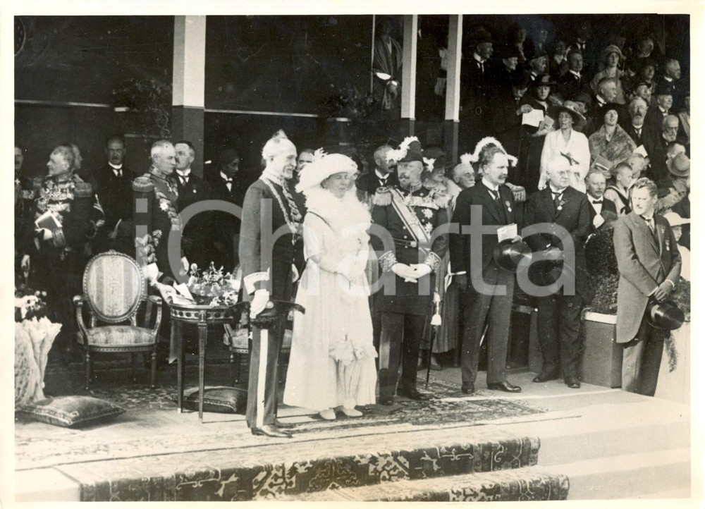 Fotografia d epoca originale 1938 OLANDA Guglielmina ed Enrico dei PAESI BASSI festeggiano 40 anni di regno 1