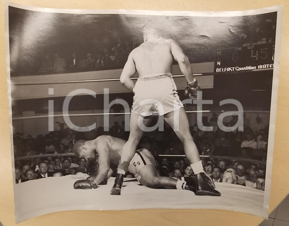 Fotografia d epoca originale 1953 SAN FRANCISCO BOXE Pugile Clifford VARGAS Albert FRAZIER Foto cm 35 x 28 1