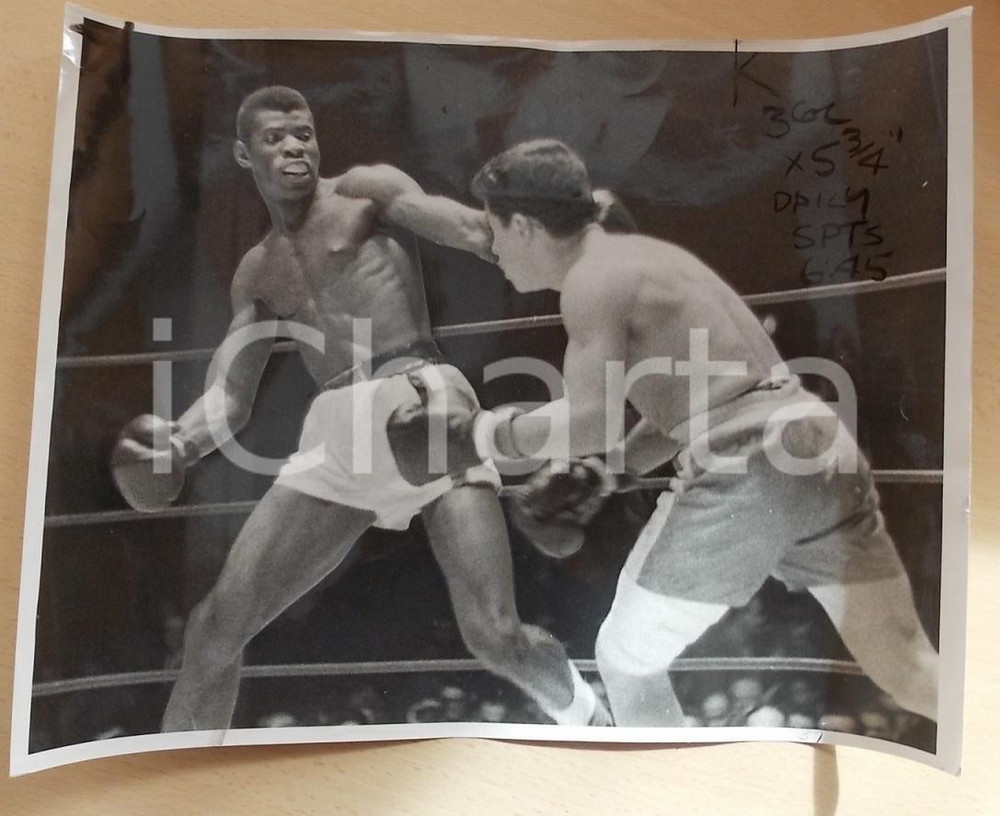 Fotografia d epoca originale 1963 SAN FRANCISCO USA BOXE Pugile Ben SMITH Benny GARZA Fotografia 36 x 28 1